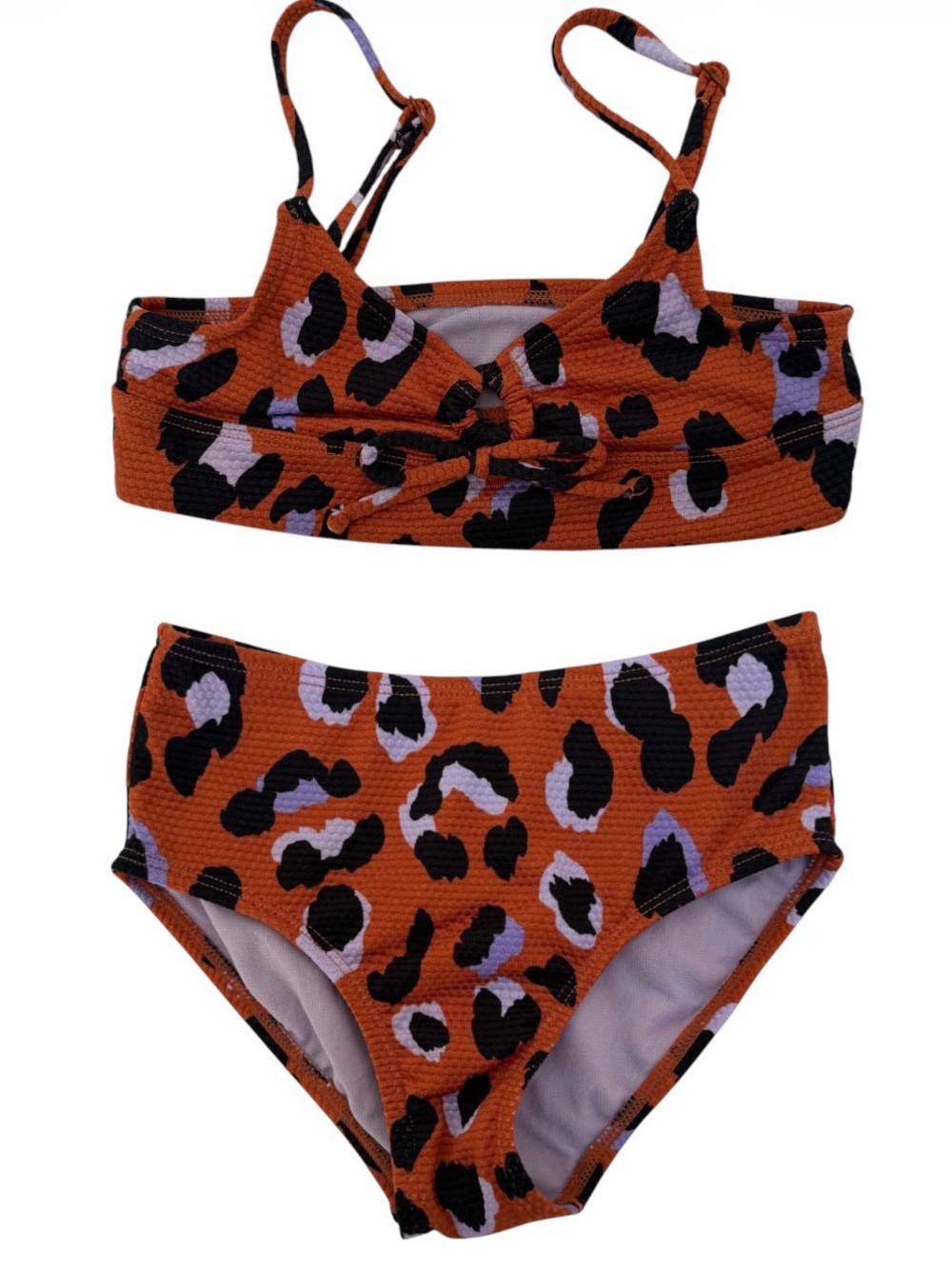 Girls Leopard Print Bikini Set XS 4/5 NWT Adjustable Strap Swimwear